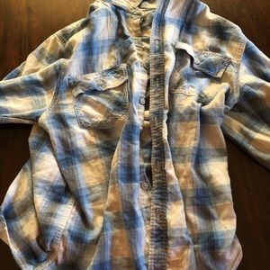 Blue and white flannel